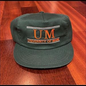 University of Miami hurricanes vintage snapback hat cap